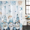 thumbnail image 2 of Blue Gnomes Coastal Bathroom Shower Curtains with 12 Hooks Polyester Waterproof Shower Curtain for Stalls and Bathtubs Nautical Coral Starfish Ocean Summer Decorative Bathroom Curtain 36x78 Inches, 2 of 9