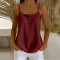 thumbnail image 1 of Craaazy Casual Tank Tops for Women Spaghetti Strap Solid Color Waffle Knit Blouses with Button Detail for Summer Daily Work, 1 of 9