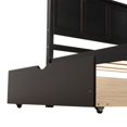 thumbnail image 7 of Twin Size Platform Storage Bed, Wood Platform Bed with 2 drawers,Wheels Wood slats support and Headboard,No Box Spring Needed, 7 of 7