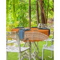 thumbnail image 3 of Hokiten Outdoor Tablecloths with Umbrella Hole & Zipper, Burnt Orange Geometric Round Tablecloth 54 Inch, Country Greece Key Art Waterproof Table Cloth, Patio/Pool/Picnic Table Covers, 3 of 7