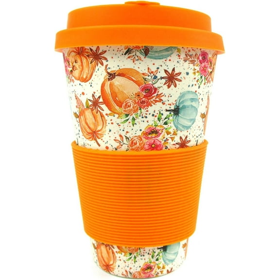 Tinymills Halloween Coffee Cup, Cute Biodegradable Eco-Friendly 14oz Travel Mug with Sleeve