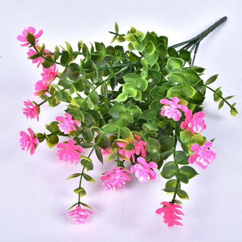 Green Caladium Bush Home Office Centerpieces Decoration Artificial Plants Pink 