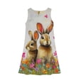 thumbnail image 4 of LTTVQM Girls Easter Dress Bunny Egg Print Funny Sleeveless Sundresses Comfortable Crew Neck Midi Dresses Holiday A-Line Dresses Orange 9-10 Years, 4 of 5