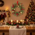thumbnail image 4 of Christmas Red And Gold Berry Artificial Pines Vines Wreath Decoración del hogar, 4 of 5