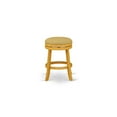 thumbnail image 2 of East West Furniture Devers 24" Wood Swivel Backless Bar Stool in Vegas Gold/Oak, 2 of 3