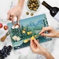 thumbnail image 5 of Forest Cutting Board, Wildwood in Winter Season with Snowy Mountains and Frozen River Cartoon Style, Decorative Tempered Glass Cutting and Serving Board, Small Size, Green Blue White, by Ambesonne, 5 of 5
