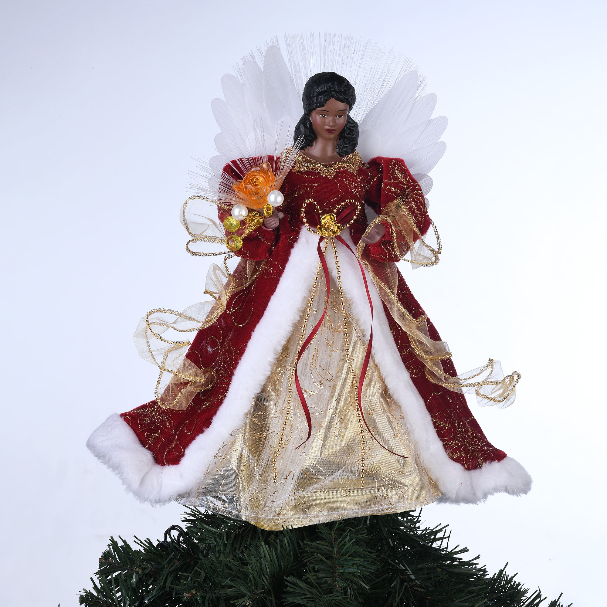 strapless open back dress Tree Topper, Christmas Angel, Fiber Optic, Vintage, SOLD – Antigo Trunk main image 1