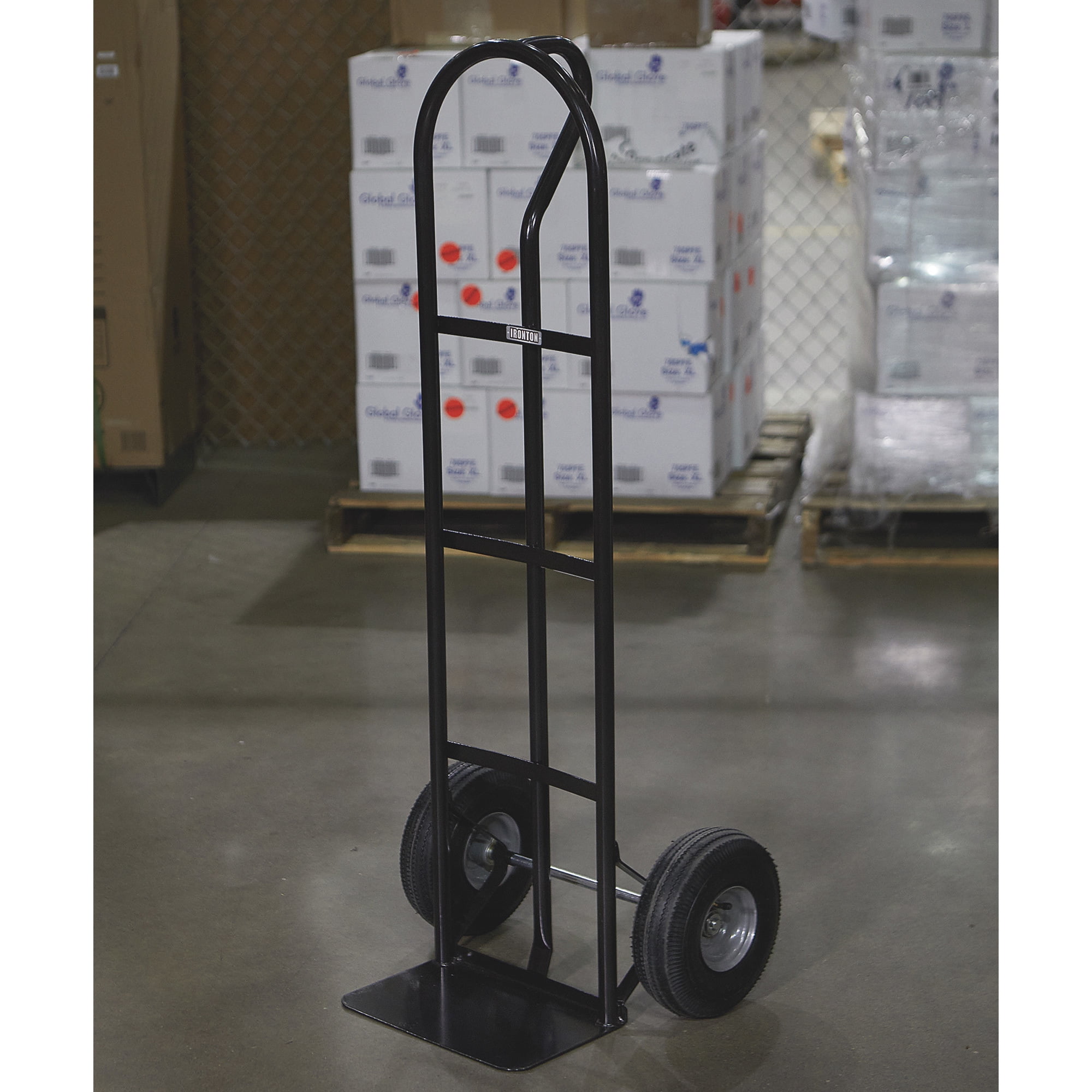 Ironton Steel Pneumatic Hand Truck, 600-Lb. Capacity, 16.93in.L x 21.65in.W x 51.57in.H