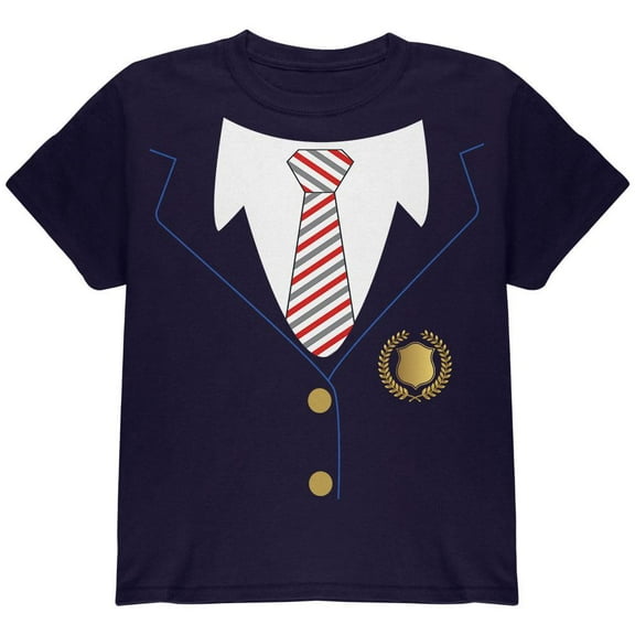 Halloween American School Girl Costume Youth T Shirt Navy YSM