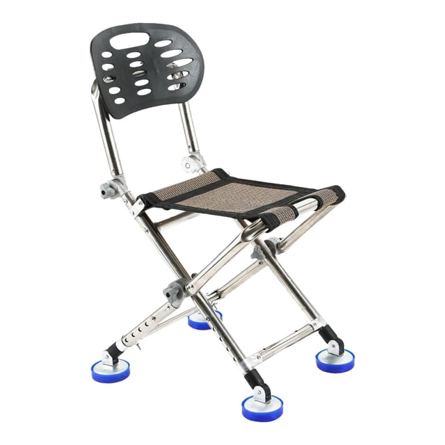 jinwen Chaise de Pêche Tabouret de Camping Pliant avec Dossier Pieds Télescopiques Réglable