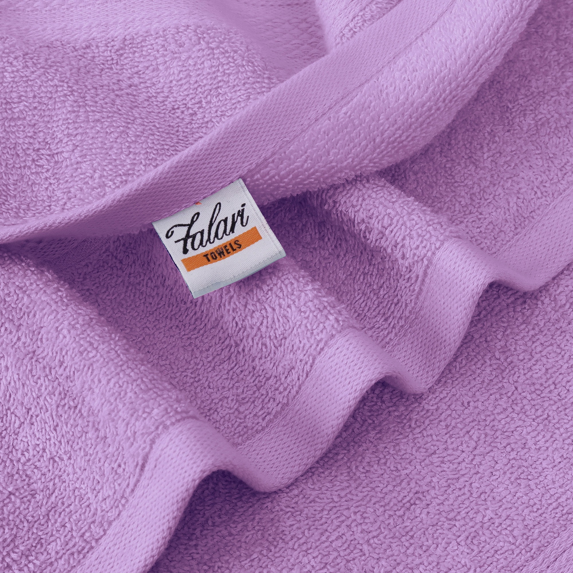 Falari Premium Bath Towel Set 100% Ring Spun Cotton Towels for Home Hotel Spa Extra Large 27x54 Maximum Softness and Absorbency 4-Pack Lilac