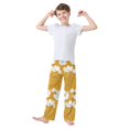 thumbnail image 2 of FORMRS Boys Pajama Pants with Pockets Size 11-12Y Kids Lounge Sleep Bottoms, White Flowers, 2 of 8