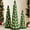 Green w/ Warm White Lights, variant on Set of 3 Pre-Lit Hand-Painted Ceramic Tabletop Christmas Trees