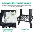 thumbnail image 3 of SYTHERS Outdoor Wicker Side Table, Rattan End Table with Glass Top, Patio Coffee Bistro Table for Indoor or Outdoor Use, Black, 3 of 9