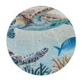 thumbnail image 4 of nygtbtfer Marine Round Fitted Tablecloth Elastic Edged Table Cover, Wipeable Table Cloths for Kitchen Dining Party FitTables,Watercolor Ocean Life 54-58, 4 of 8