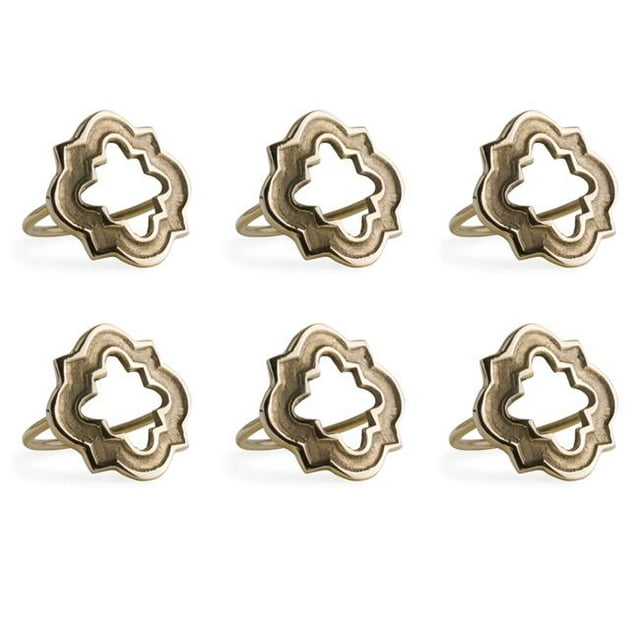 Design Imports CAMZ10239 Anneau de Serviette en Treillis d'Or - Lot de 6
