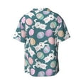 thumbnail image 4 of Balery Cute Rabbit Easter Men's Casual Button Down Shirt Short Sleeve Textured Summer Cuban Beach Shirts-Small, 4 of 7