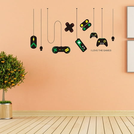 Niceauty 2pcs Gamer Wall Decal PVC Assorted Color for Family Room Decor
