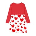 thumbnail image 3 of Spazoro Girls Princess Dress, Long Sleeve Heart Print Crew Neck Fall & Winter Long Dresses for Party Red Size 11 T, 3 of 4