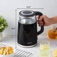 thumbnail image 2 of Elite Gourmet EKT8717 1.7L Dual Wall Cool Touch Electric Tea Kettle, Borosilicate Glass, 304 Stainless Steel Interior, Programmed Digital Touchscreen, Kee, 2 of 7