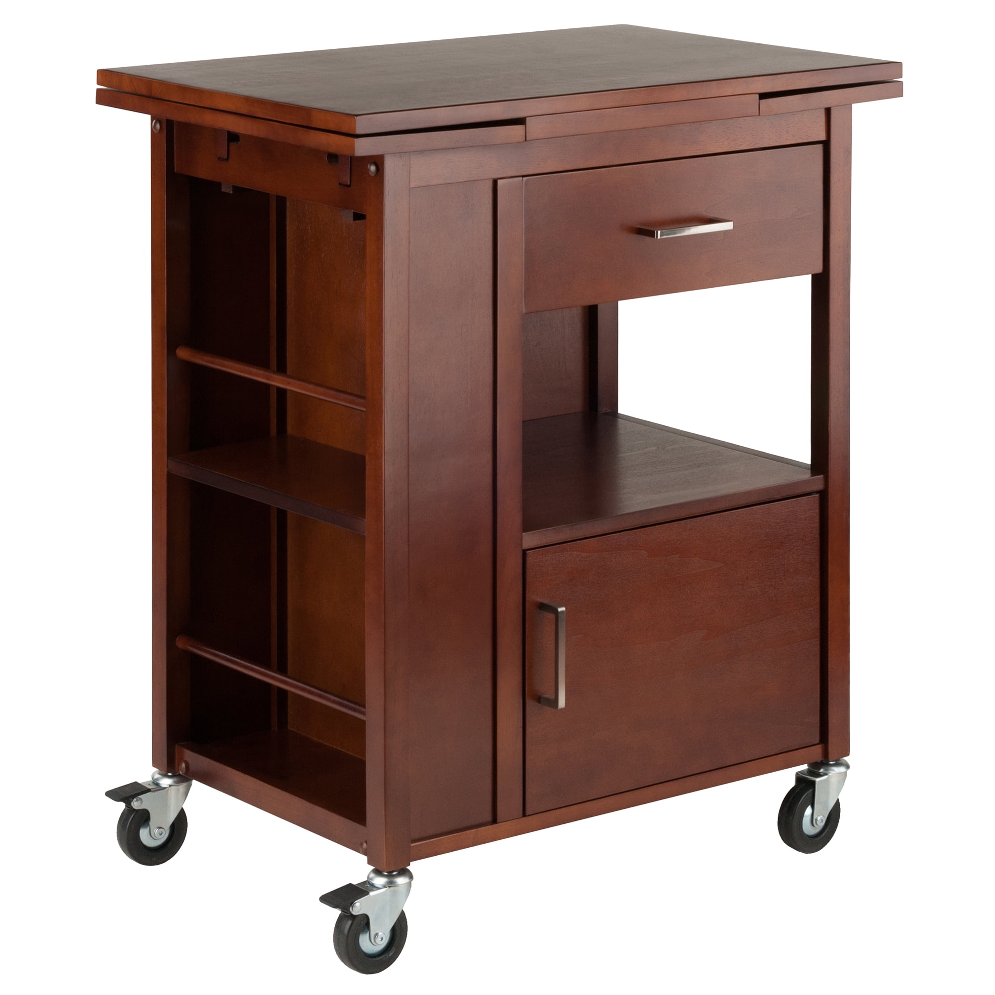 Winsome Wood Gregory Extendable Top Kitchen Cart, Walnut Finish