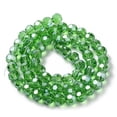 thumbnail image 5 of 10 strand Electroplate Glass Bead Strands Pearl Luster Plated Faceted(32 Facets) Round Green 8x7mm, 5 of 5