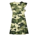 thumbnail image 4 of Amidoa Girls Summer Dresses Tiered A-Line Ruffled Dresses Kids Casual Floral Print Sundress Camouflage Size 12, 4 of 8