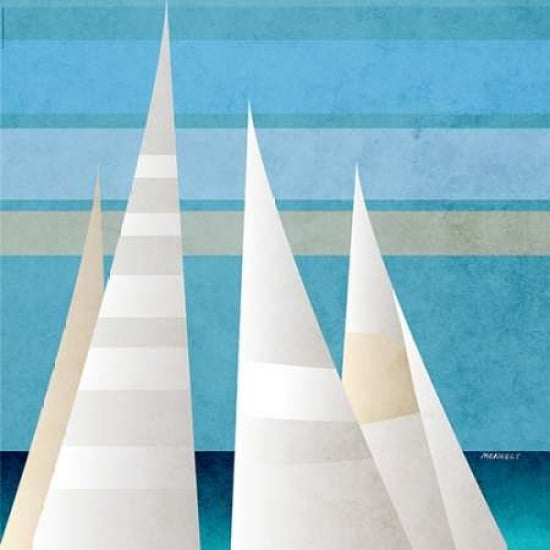 Main Sail Harbor II Canvas Art - Dan Meneely(24X24)