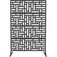 thumbnail image 3 of EastVita 1PC Metal Privacy Screen Outdoor, Freestanding Decorative Divider with Rust-Resistant Coating, Geometric, 3 of 8
