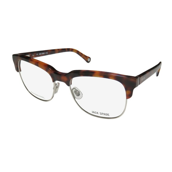 NEW JACK SPADE STAPLETON MENS/WOMENS DESIGNER FULL-RIM BLONDE HAVANA "SCHOOL NERD GEEK" 90S LOOK HOT GLASSES FRAME DEMO LENSES 52-18-140 FLEXIBLE HINGES EYEGLASSES/EYE GLASSES