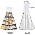 thumbnail image 4 of Kitchen Towels with Hanging Loop, Autumn Orange Pumpkins Flowers Leaves Stripe Dish Towels for Kitchen, Absorbent Kitchen Hand Towels 2 Piece Sets, 12"x17", 4 of 6