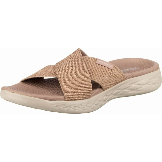 Sandalias Slide Skechers On-the-GO 600 Metálicas Brillantes
