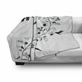 thumbnail image 3 of Black and White Soft Flannel Fleece Blanket, Victorian Curves Swirls with Bird Silhouettes Monochrome Flora and Fauna, Cozy Plush for Indoor and Outdoor Use, 50" x 70", Black White, by Ambesonne, 3 of 6
