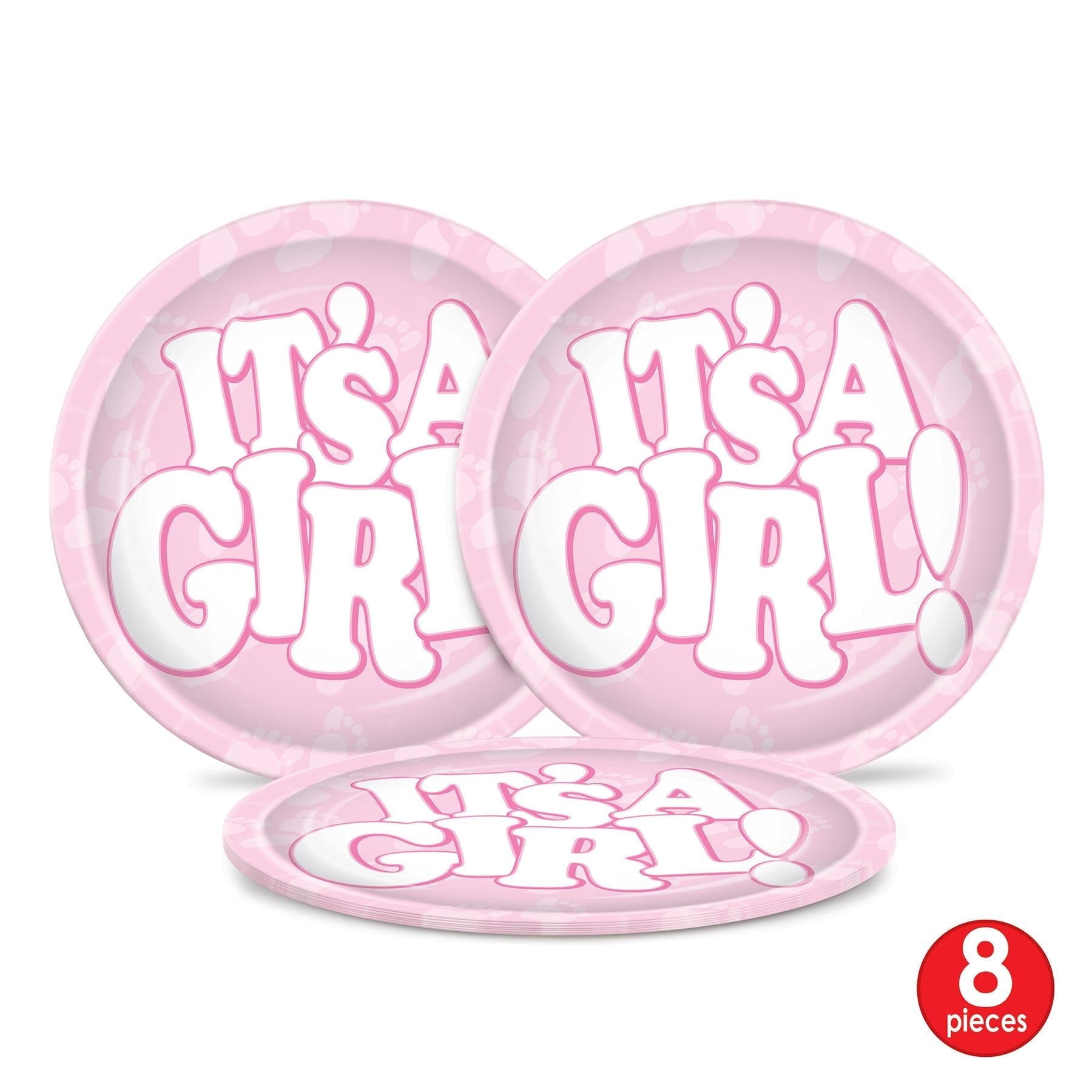 96 Pack Beistle It's A Girl! Paper Plates 9 inch