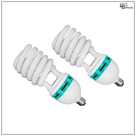 2x 45w cfl fluorescent spiral light bulb pure white 6500k daylight