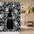 thumbnail image 2 of Erosebridal Bunny Shower Curtain 72Wx72L for Girls, Black Floral Waterproof Bathroom Curtain, 2 of 5