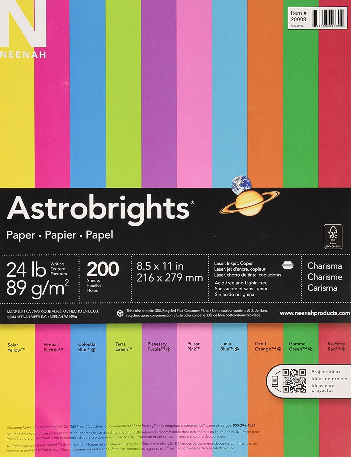 Astrobright Color Chart 6 Pack) Astrobrights Bright Paper, 8.5 X 11