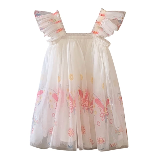 Robe à Manches Volantes pour Filles Tout-Petits Robe de Danse Fête Princesse Vêtements