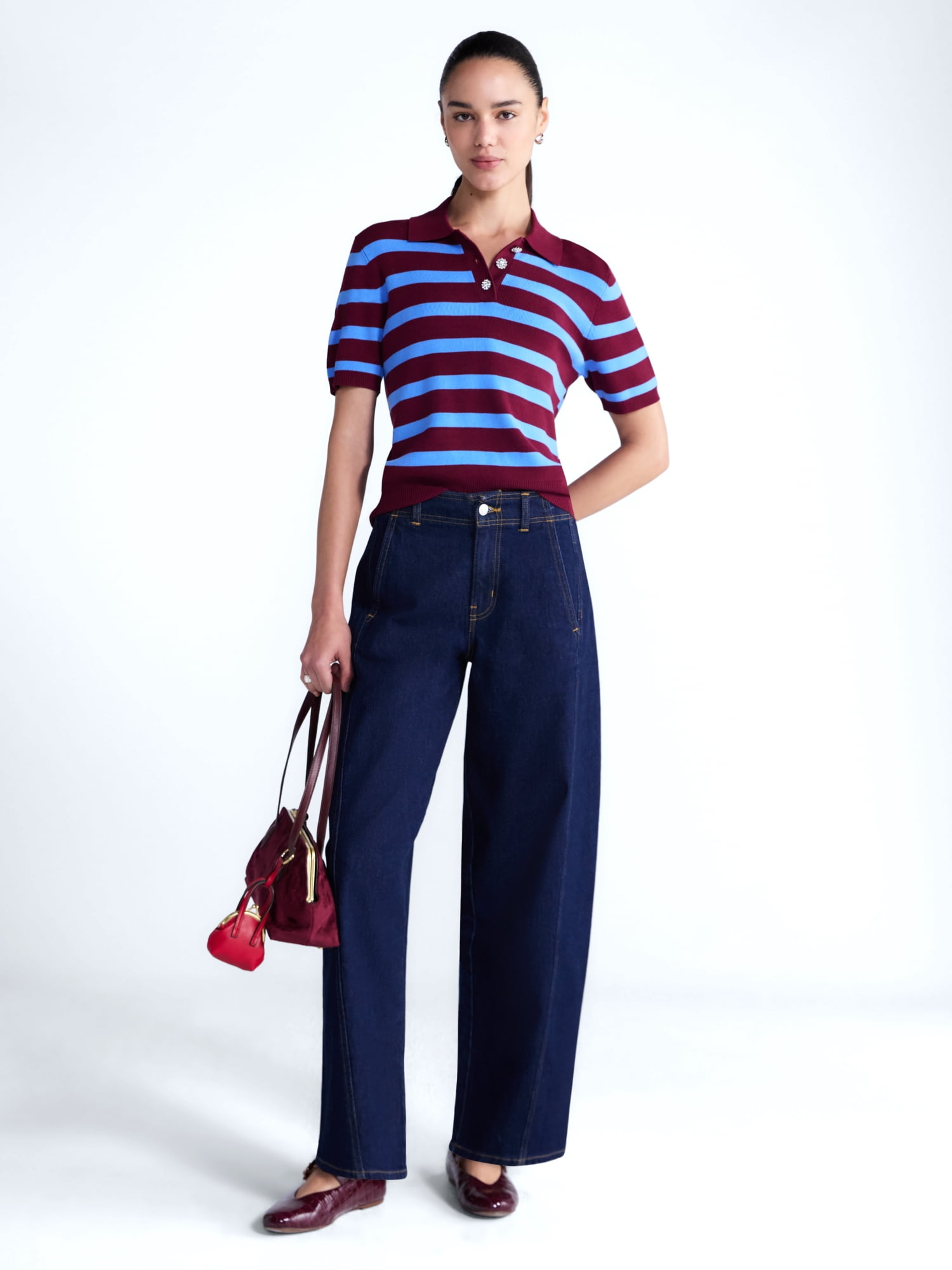Free Assembly Women's and Women's Plus Polo Sweater with Short Sleeves, Lightweight, Sizes XS-4X