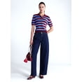thumbnail image 3 of Free Assembly Women's and Women's Plus Polo Sweater with Short Sleeves, Lightweight, Sizes XS-4X, 3 of 6