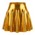 thumbnail image 2 of ZToonmas Women's Metallic Flared Mini Skirt High Waist Shiny Skater Skirt Solid Color Party and Dance Skirt, 2 of 9