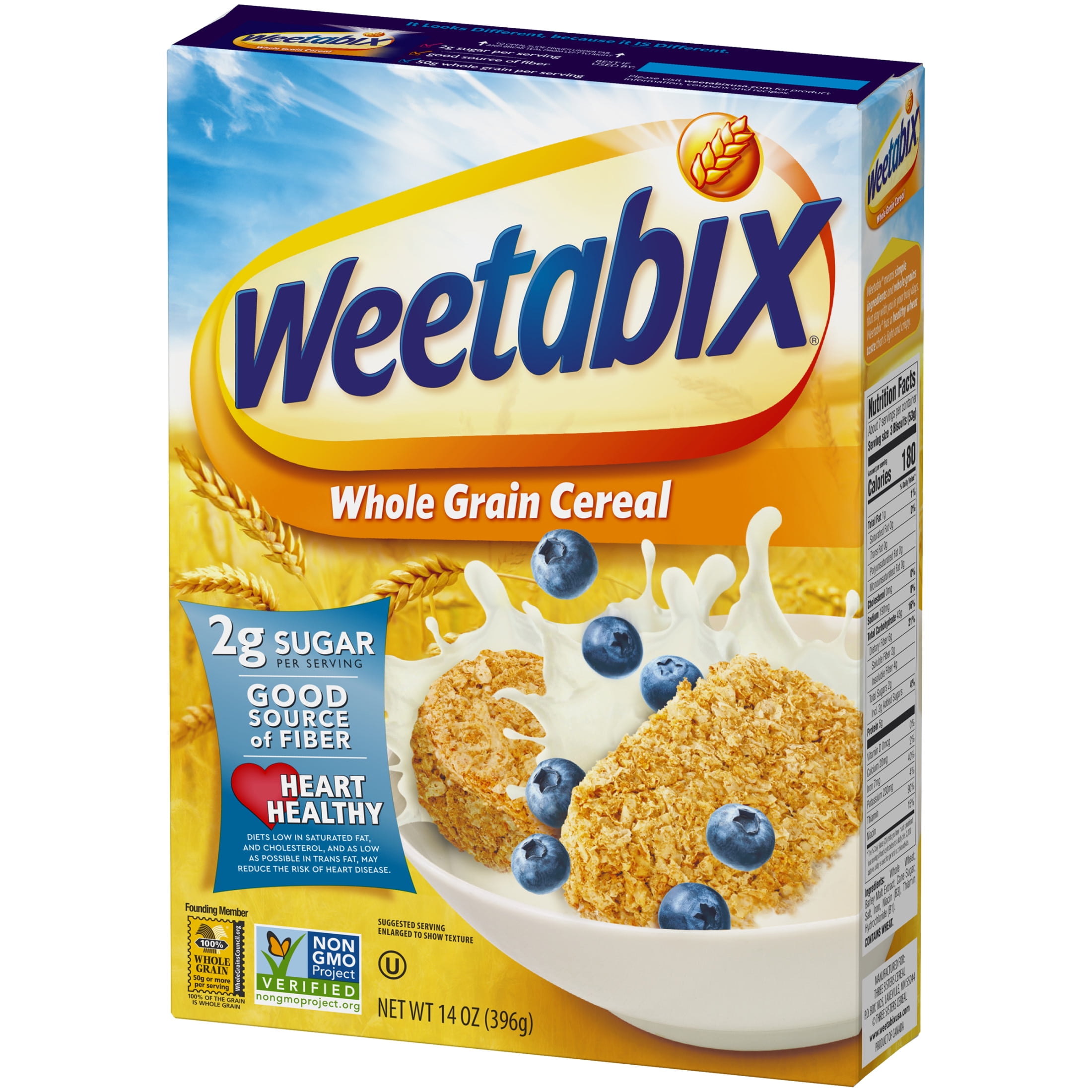 Weetabix Biscuits Whole Grain Cereal, Wheat Cereal, 14 oz Box