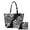 Abstract Tropical, variant on Casual Purses and Handbags Set for Daily Use, Stretch Polyester Portable Spacious Women's Quilted Bag, Hibiscus Pattern