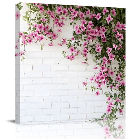 Wall Art Prints Pink Spring Floral Framed Canvas Prints for Bedroom Living Room Bathroom Office Summer Flowers Farmhouse Gallery Wrap Wall Art Poster for Gifts Home Decor 20 x20