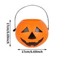 thumbnail image 2 of 3pcs Halloween Pumpkin Buckets, 6.7 Inch Portable Plastic Pumpkin Candy Pail Holder, Candy Buckets for Kids Trick or Treat, 2 of 5