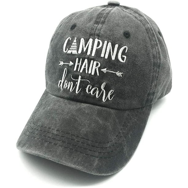 Cheveux de Camping Ne Se Soucient Pas Vintage Teint Chapeau de Baseball Réglable Teint