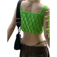 thumbnail image 6 of SAYOO Women Knit Crop Tops, Sleeveless Artificial Pearl Decoration Wide Shoulder Straps Elastic Vest Streetwear, 6 of 10
