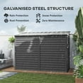 thumbnail image 3 of Outsunny 4.6' x 9' Metal Outdoor Storage Shed, Garden Utility Tool House with Double Lockable Doors for Backyard, Patio, Lawn, Garage, Dark Gray, 3 of 9