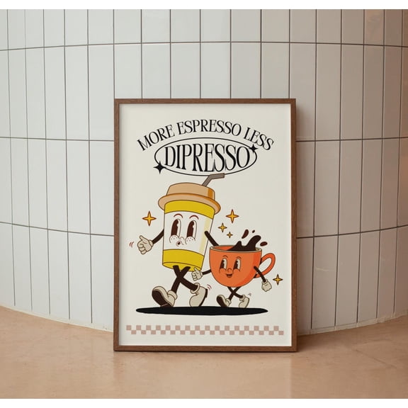 Vintage Coffee Club Poster For Modern Kitchen Wall Art