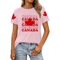 thumbnail image 1 of Fgnfyis T-Shirts Graphiques pour Femmes pour l'Été, Tenue Décontractée, Confortable, Manches Courtes, Col Rond, Tee avec Imprimé Patriotique de la Fête du Canada, T-Shirts pour Femmes, Rose, TG, 1 of 4